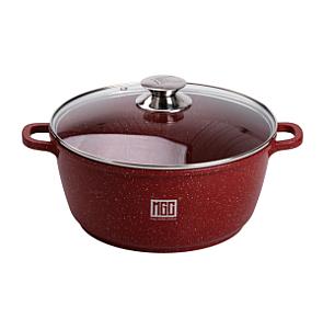 Набір каструль MGC алюмінієвих 2/3/4 л з мармуровим покриттям, червоний