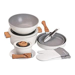 Набір посуду Elamina з антипригарним покриттям 11 предметів, білий