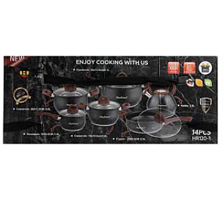 Набір посуду Haus Roland з антипригарним покриттям 10 предметів, чорний