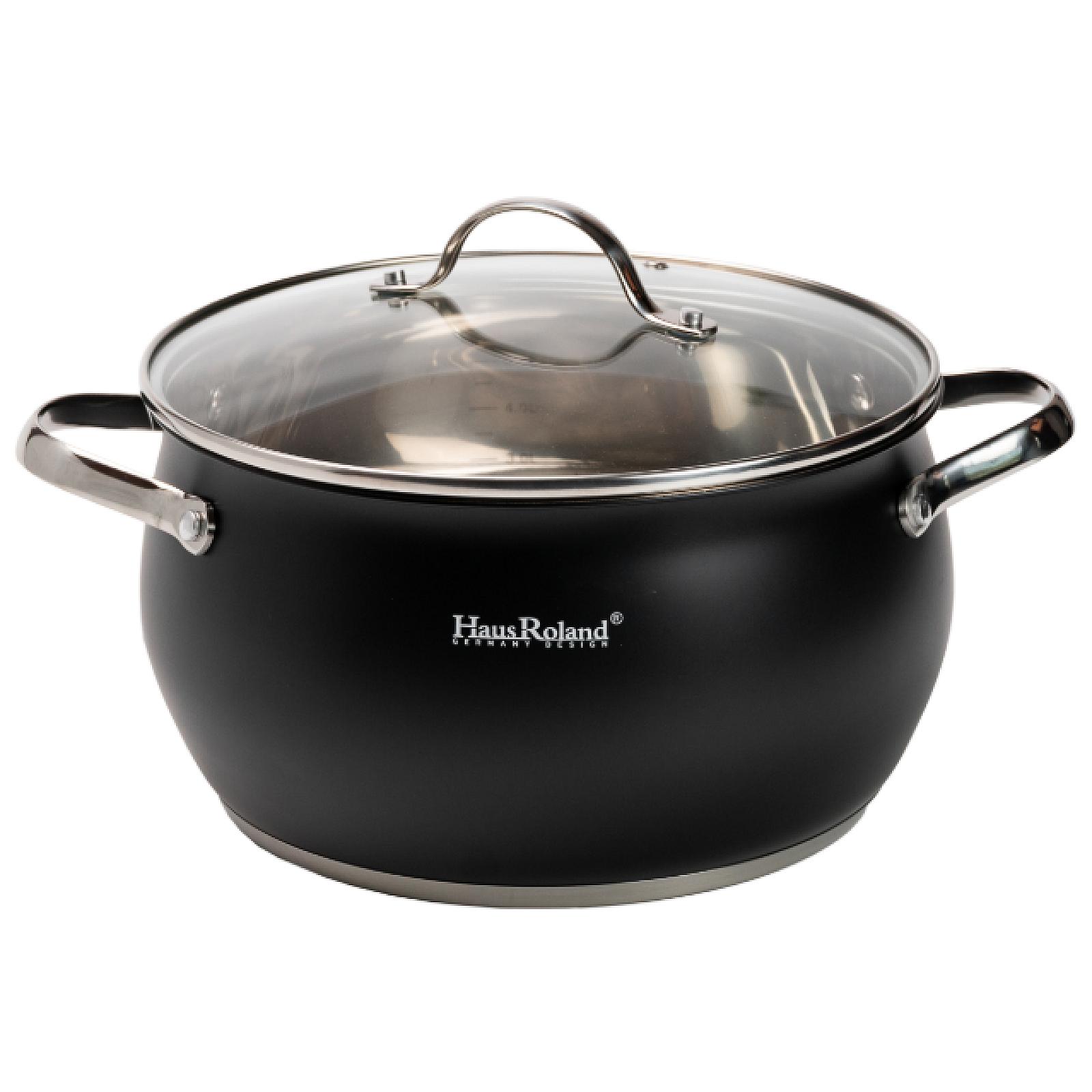 Набір посуду Haus Roland з антипригарним покриттям 12 предметів, чорний