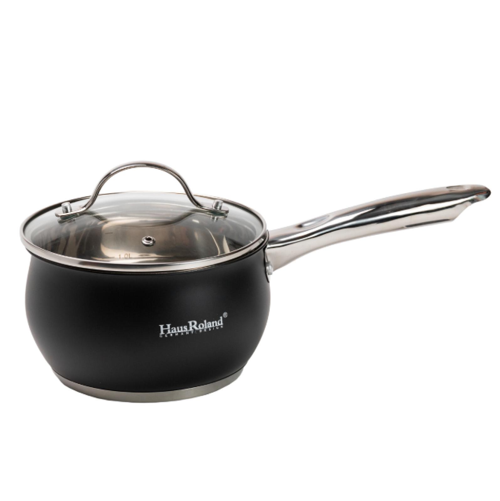 Набір посуду Haus Roland з антипригарним покриттям 12 предметів, чорний