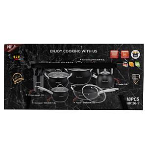 Набір посуду Haus Roland з антипригарним покриттям 12 предметів, чорний