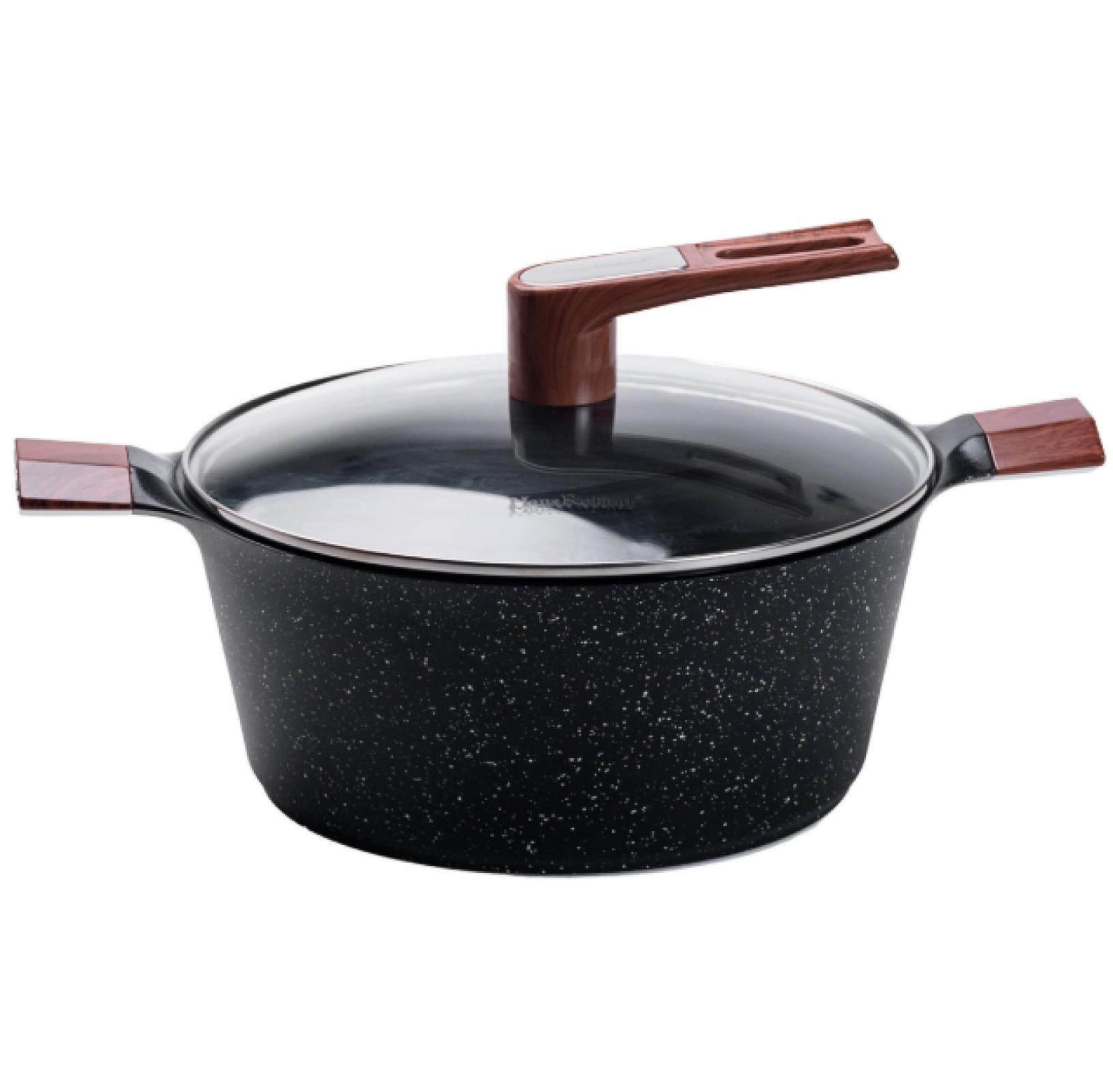 Набір посуду Haus Roland з антипригарним покриттям 4 предмети 7,7/5/4,9/2,5 л, чорний