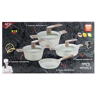 Набір посуду Haus Roland з антипригарним покриттям 4 предмети 7,7/5/4,9/2,5 л, чорний