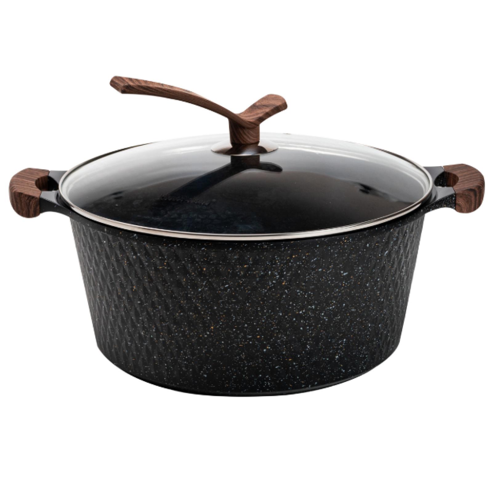 Набір посуду Haus Roland з антипригарним покриттям 5 предметів 12/8/5,4//4,3/3,1 л, чорний