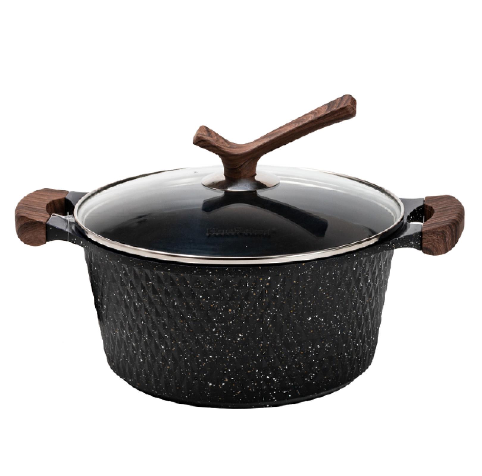 Набір посуду Haus Roland з антипригарним покриттям 5 предметів 12/8/5,4//4,3/3,1 л, чорний