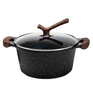 Набір посуду Haus Roland з антипригарним покриттям 5 предметів 12/8/5,4//4,3/3,1 л, чорний