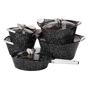 Набір посуду MGC 5 предметів з антипригарним покриттям 2,5/5/7/9 л, чорний