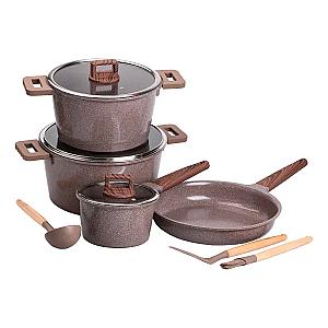 Набір посуду MGC 7 предметів з антипригарним покриттям 1,6/2/5,3/7 л, кавовий