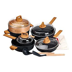 Набір посуду MGC 9 предметів з антипригарним покриттям 1,5/2,5/4 л, синій