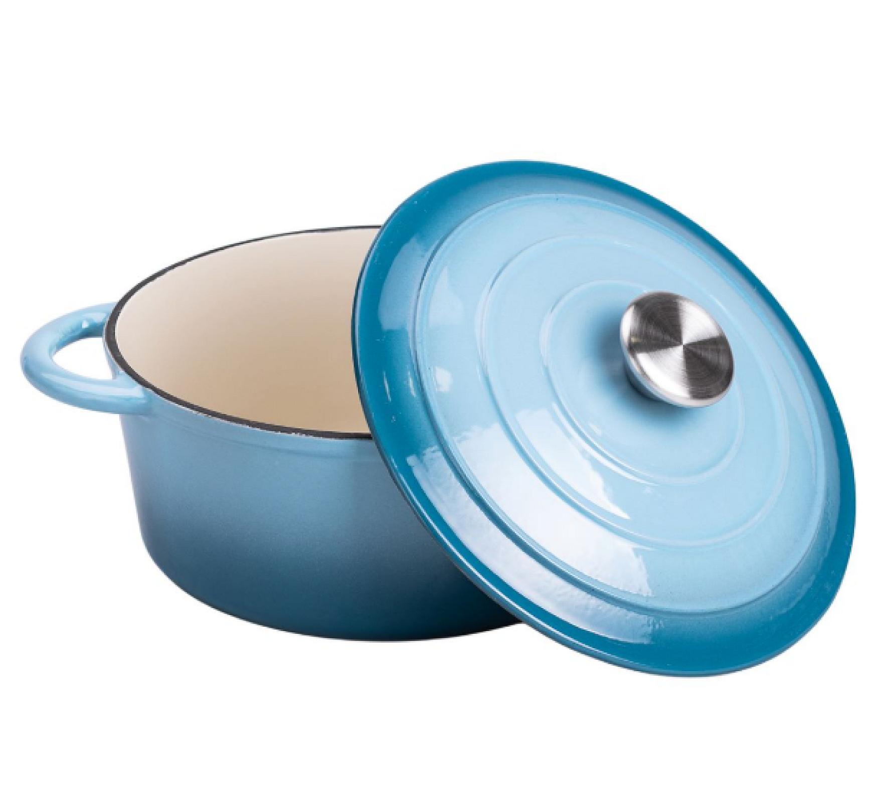 Набір посуду для приготування чавунний 2/3/4/1 л, блакитний