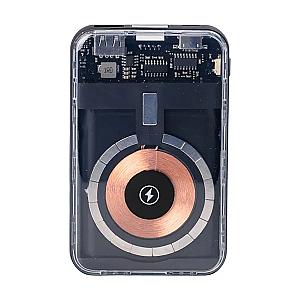 Повербанк 10000 mAh з бездротовою зарядкою USB-С/USB-A/microUSB/Apple Lightning 3 шнури в комплекті