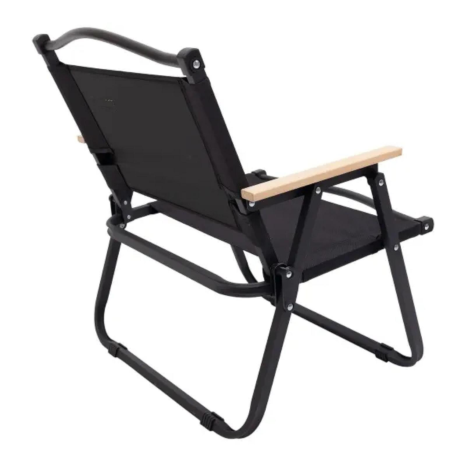 Стілець для кемпінгу складаний 50*51*64 см з алюмінієвим каркасом, чорний