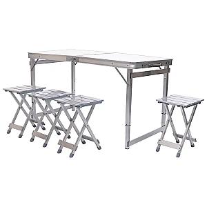 Набір меблів для пікніка посилений стіл та 4 стільці 120*60*75/65/55 см, білий