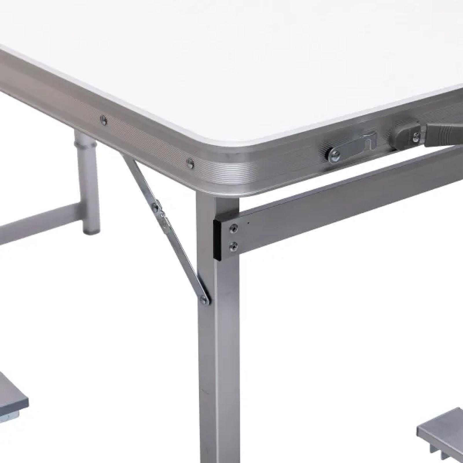 Набір меблів для пікніка посилений стіл та 4 стільці 120*60*75/65/55 см, білий