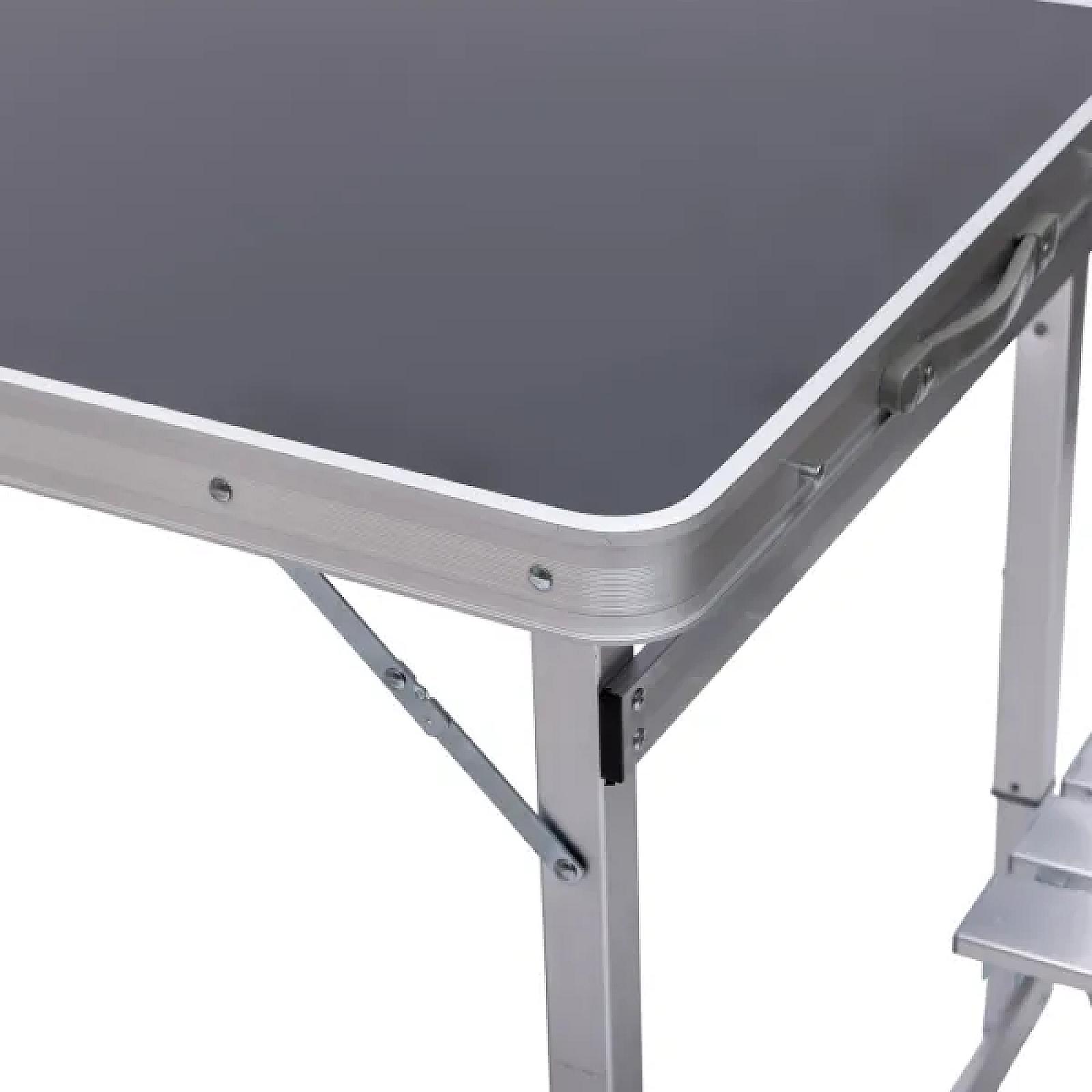 Набір меблів для пікніка посилений стіл та 4 стільці 120*60*75/65/55 см, чорний