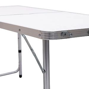 Стіл для пікніка розкладний зі стільцями 120*60*70/61/54 см, білий