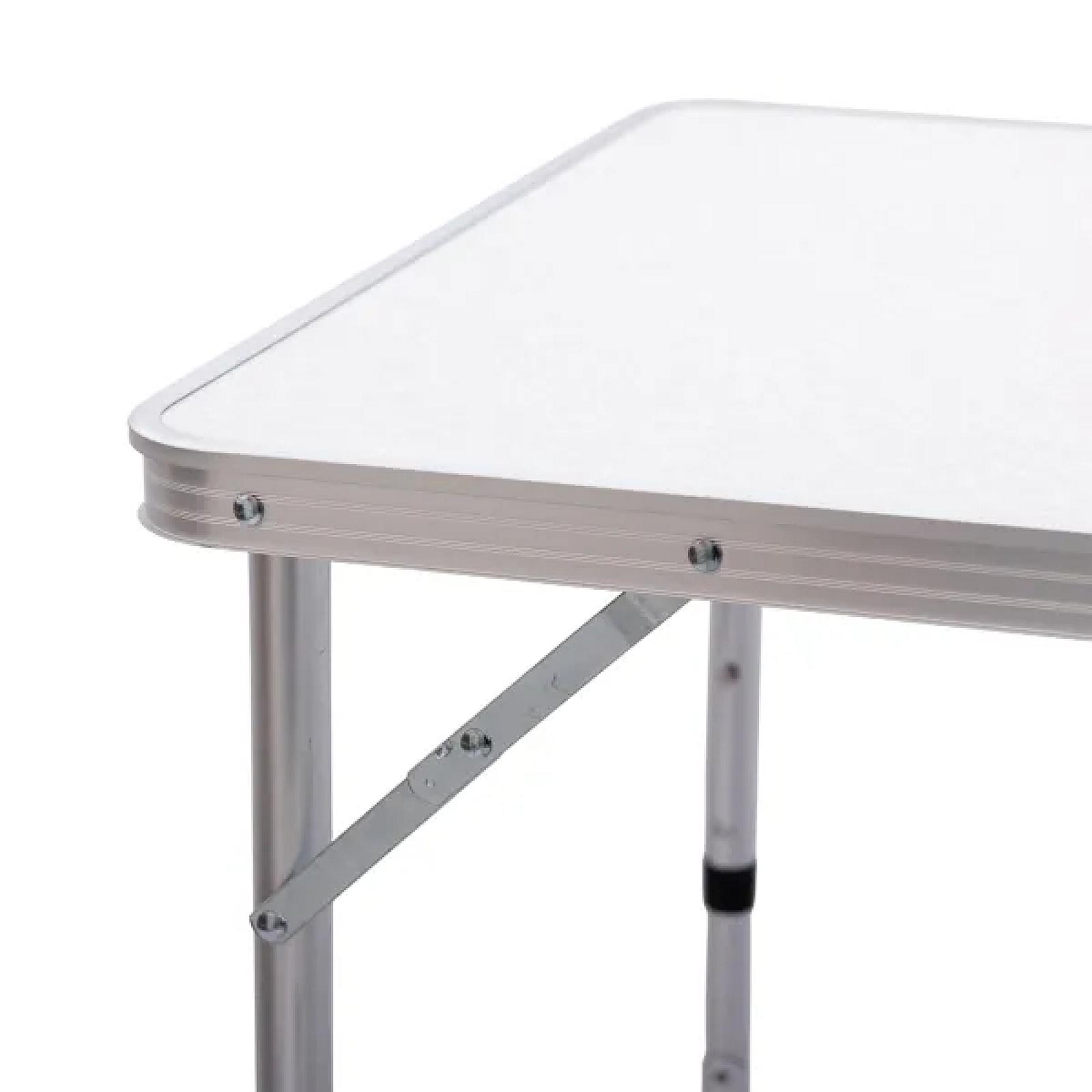 Стіл для пікніка розкладний зі стільцями 120*60*70/61/54 см, білий