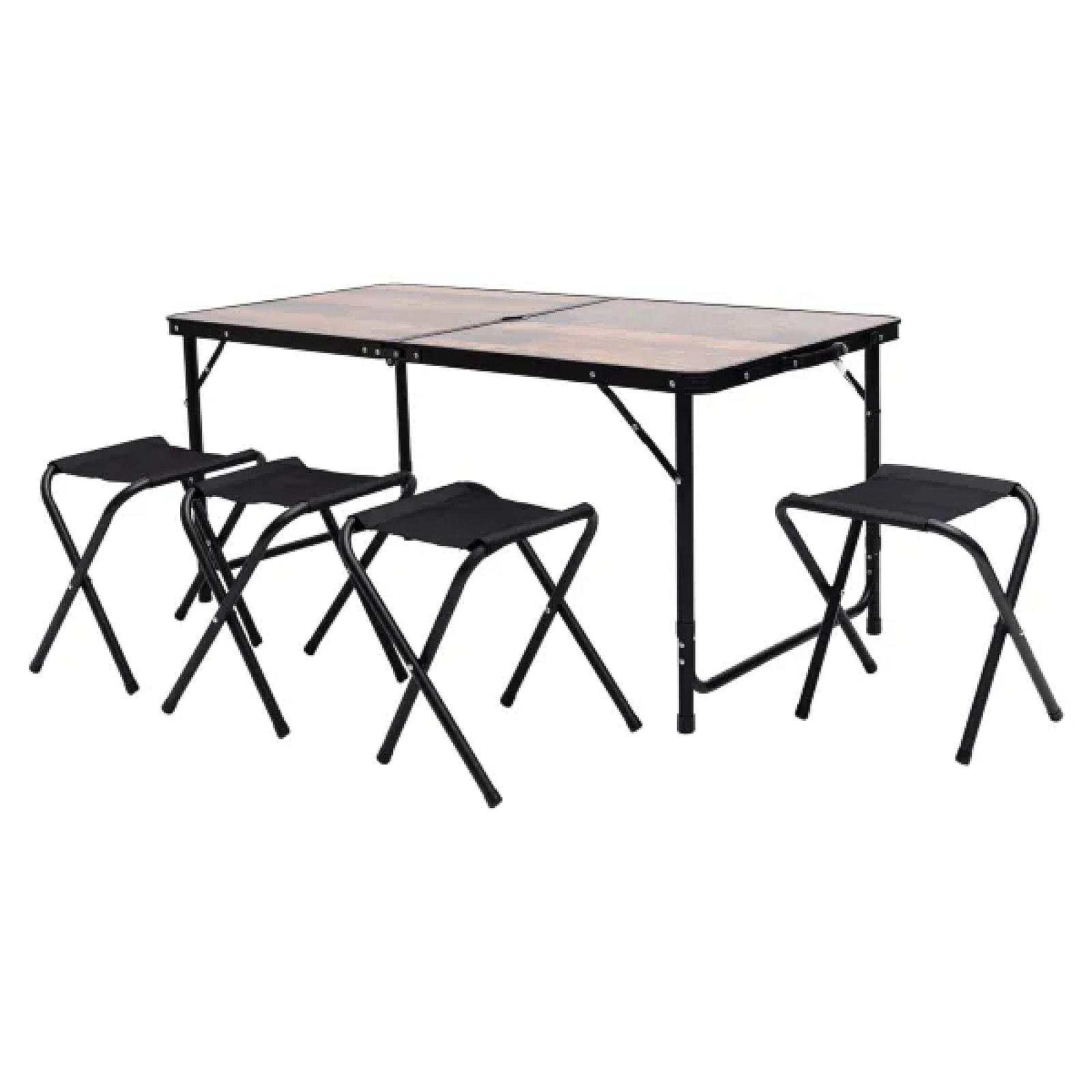 Стіл для пікніка розкладний зі стільцями 120*60*70/61/54 см, дерево