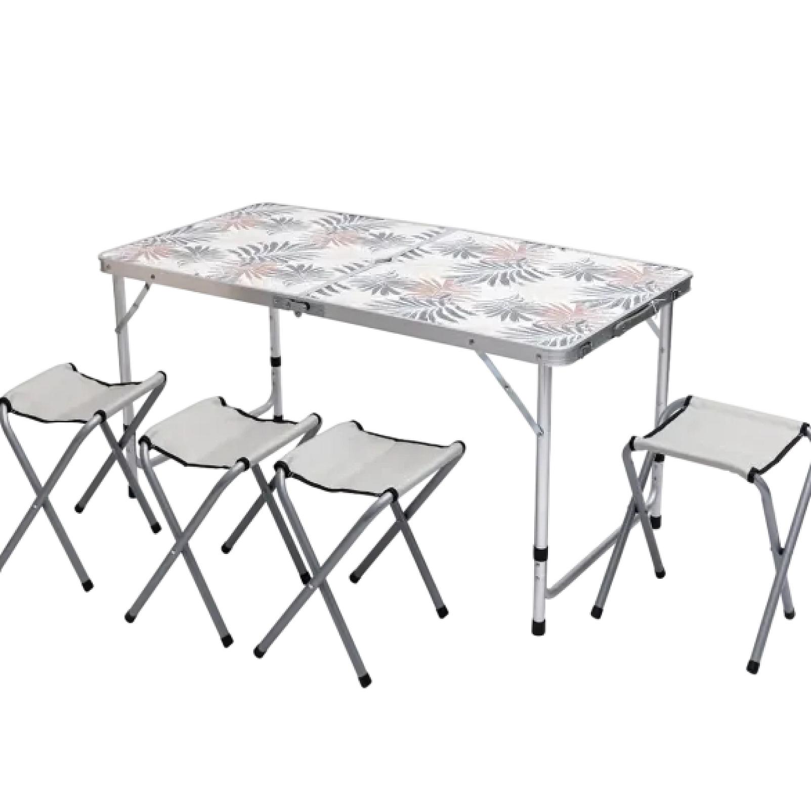 Стіл для пікніка розкладний зі стільцями 120*60*70/61/54 см, пальма