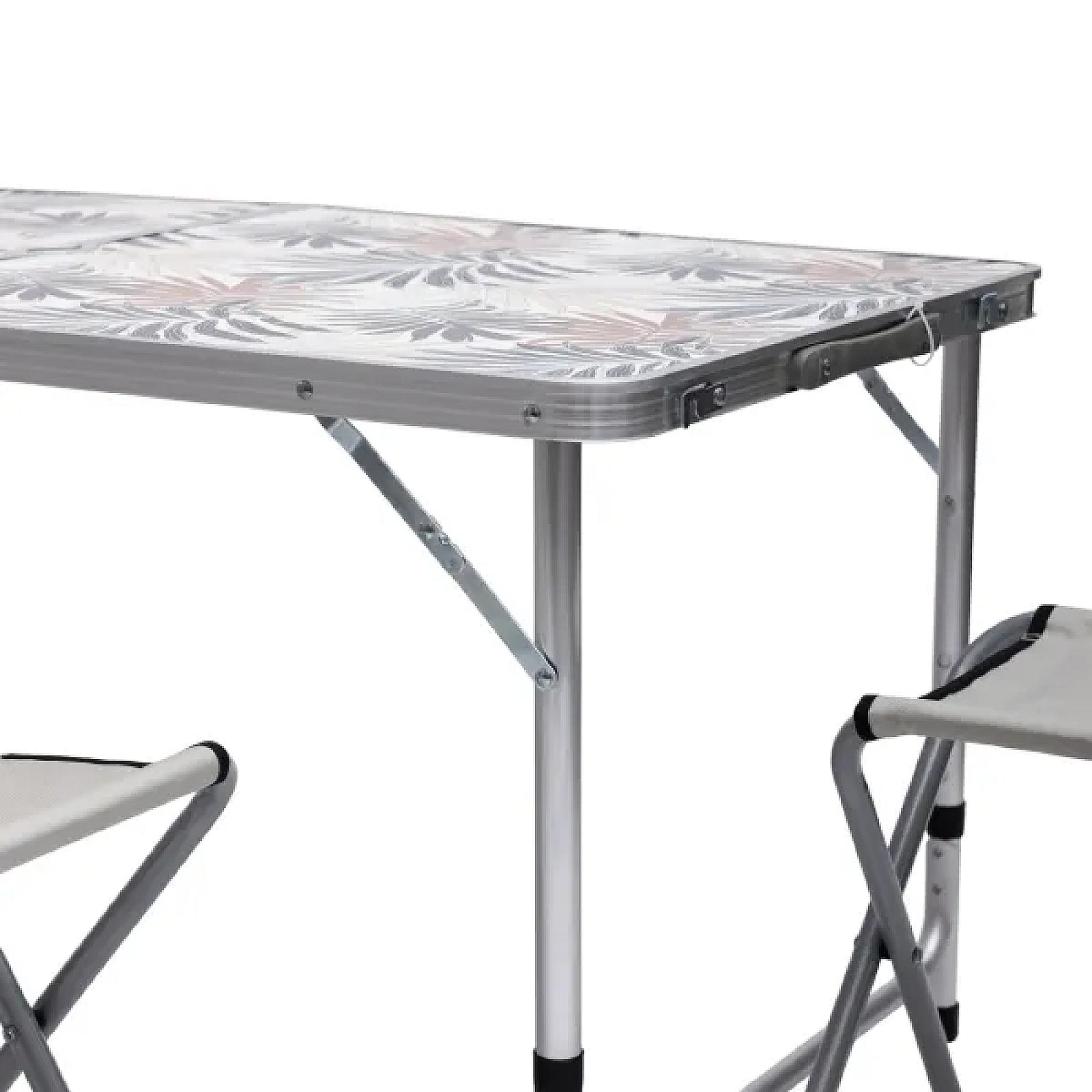 Стіл для пікніка розкладний зі стільцями 120*60*70/61/54 см, пальма