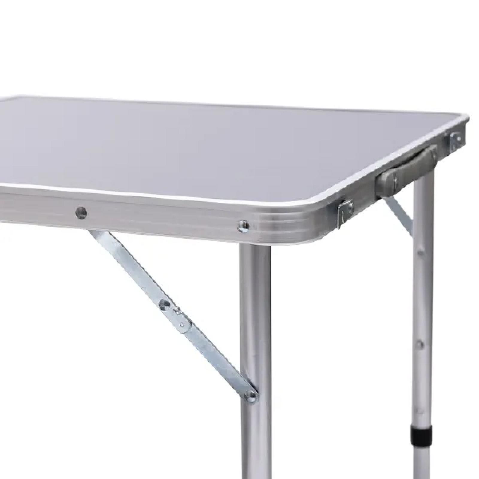 Стіл для пікніка розкладний зі стільцями 120*60*70/61/54 см, сірий