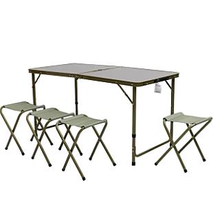 Стіл для пікніка розкладний зі стільцями 120*60*70/61/54 см, хакі