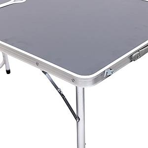 Стіл для пікніка розкладний зі стільцями 120*60*70/61/54 см, чорний