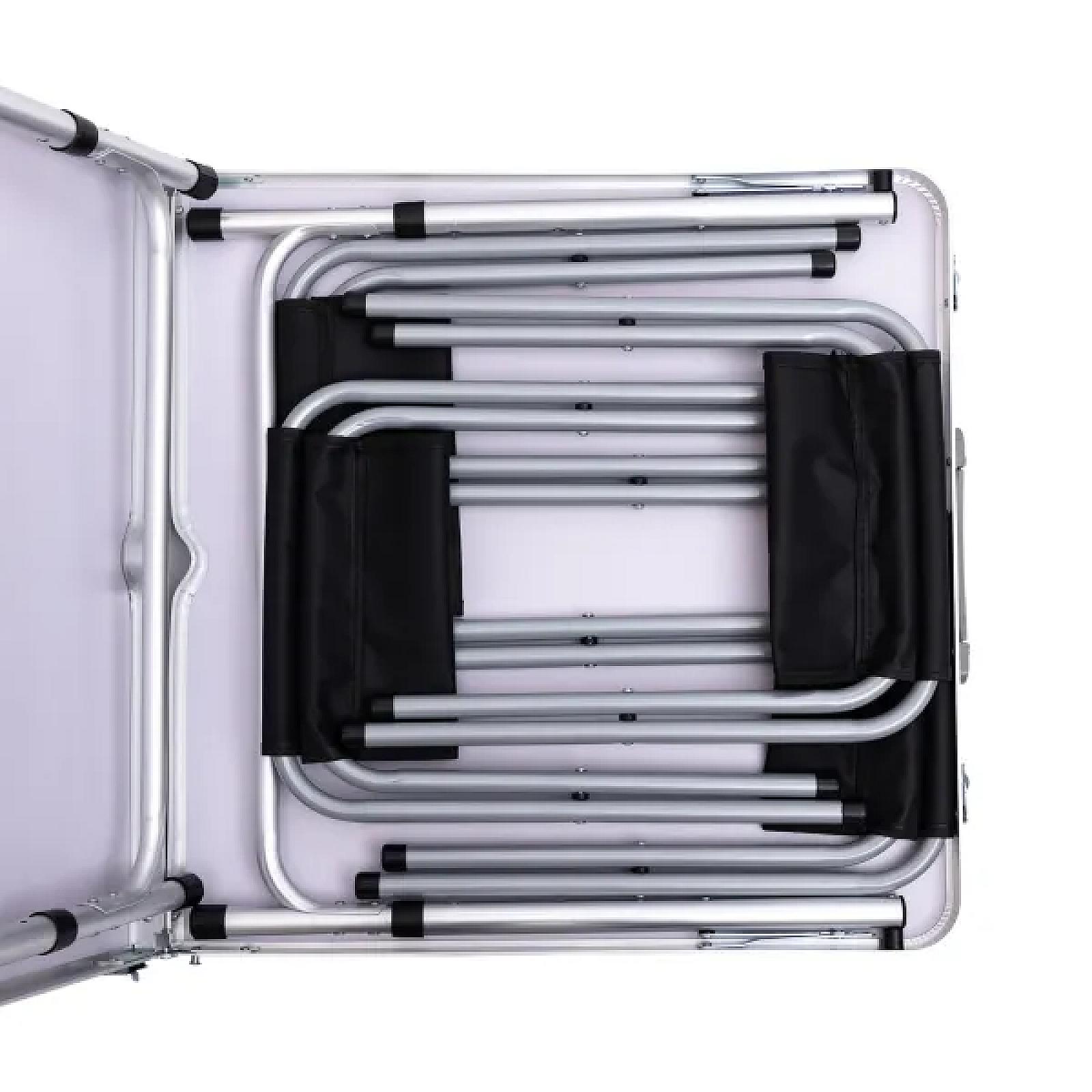 Стіл для пікніка розкладний зі стільцями 120*60*70/61/54 см, чорний