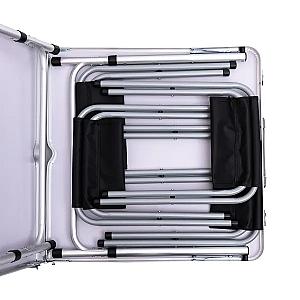 Стіл для пікніка розкладний зі стільцями 120*60*70/61/54 см, чорний