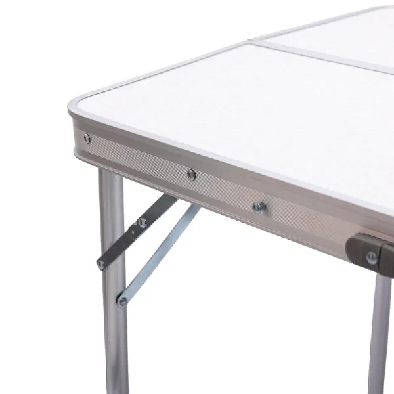 Стіл складаний і дві лавки для кемпінгу 90*60*39.5/70 см, білий