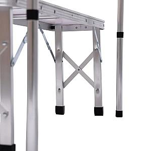 Стіл складаний і дві лавки для кемпінгу 90*60*39.5/70 см, білий