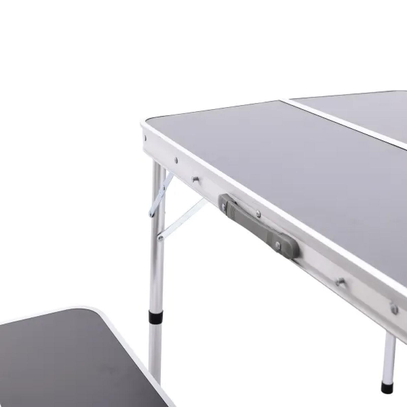 Стіл складаний і дві лавки для кемпінгу 90*60*39.5/70 см, сірий