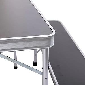 Стіл складаний і дві лавки для кемпінгу 90*60*39.5/70 см, сірий