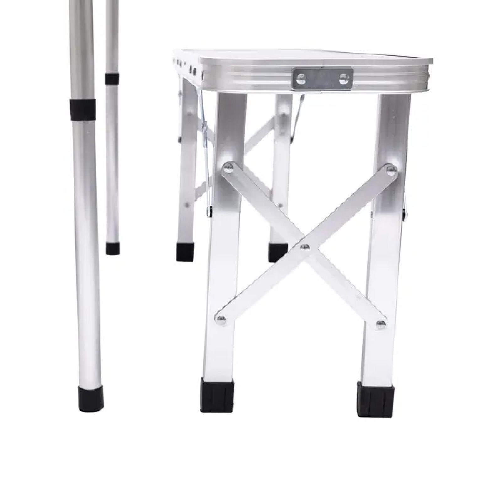 Стіл складаний і дві лавки для кемпінгу 90*60*39.5/70 см, сірий