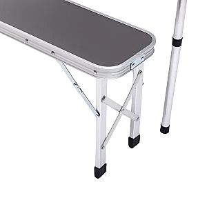 Стіл складаний і дві лавки для кемпінгу 90*60*39.5/70 см, сірий