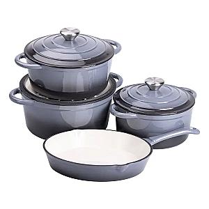 Набір посуду для приготування чавунний 2/3/4/1 л, сірий