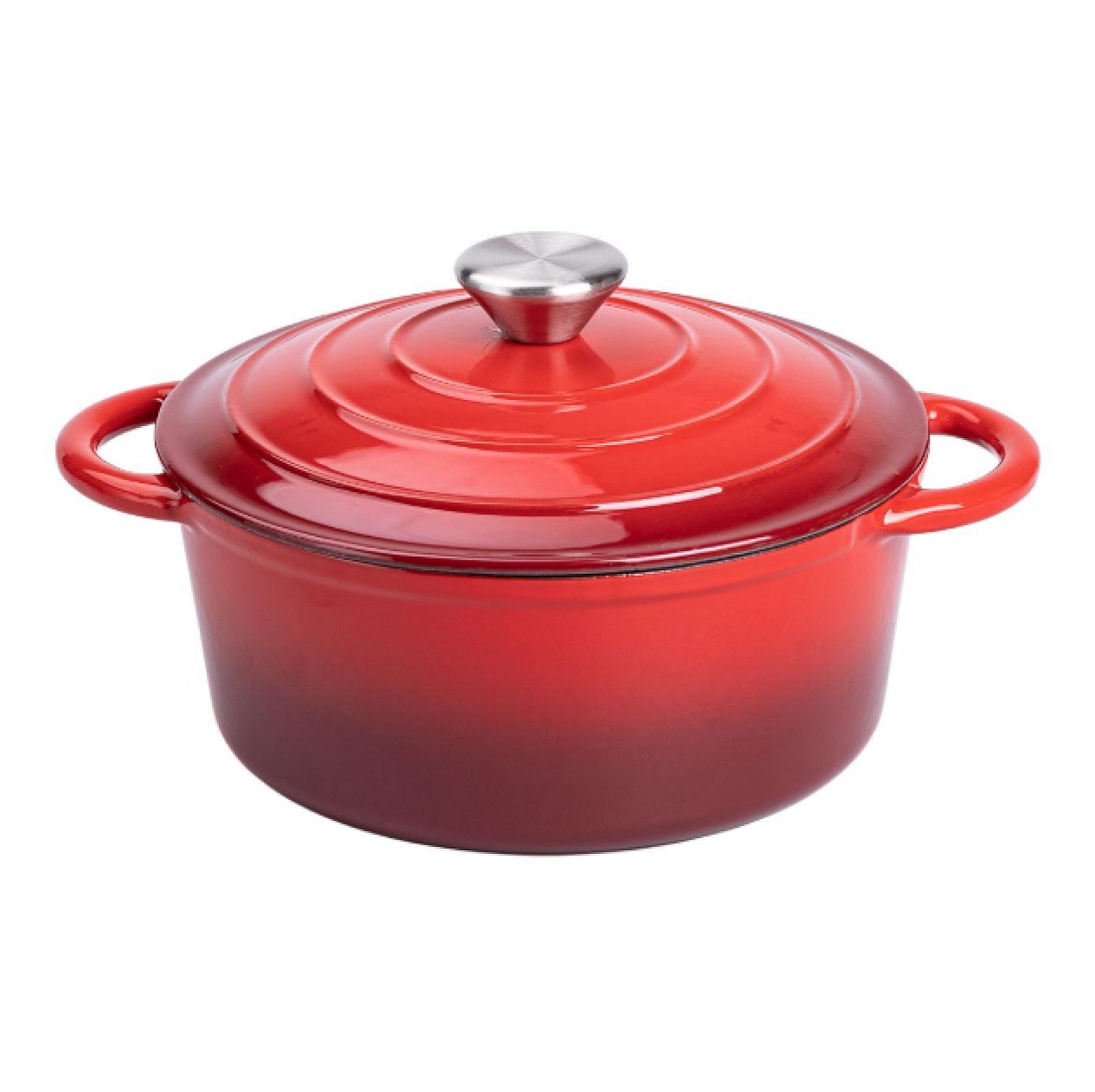 Набір посуду для приготування чавунний 2/3/4/1 л, червоний