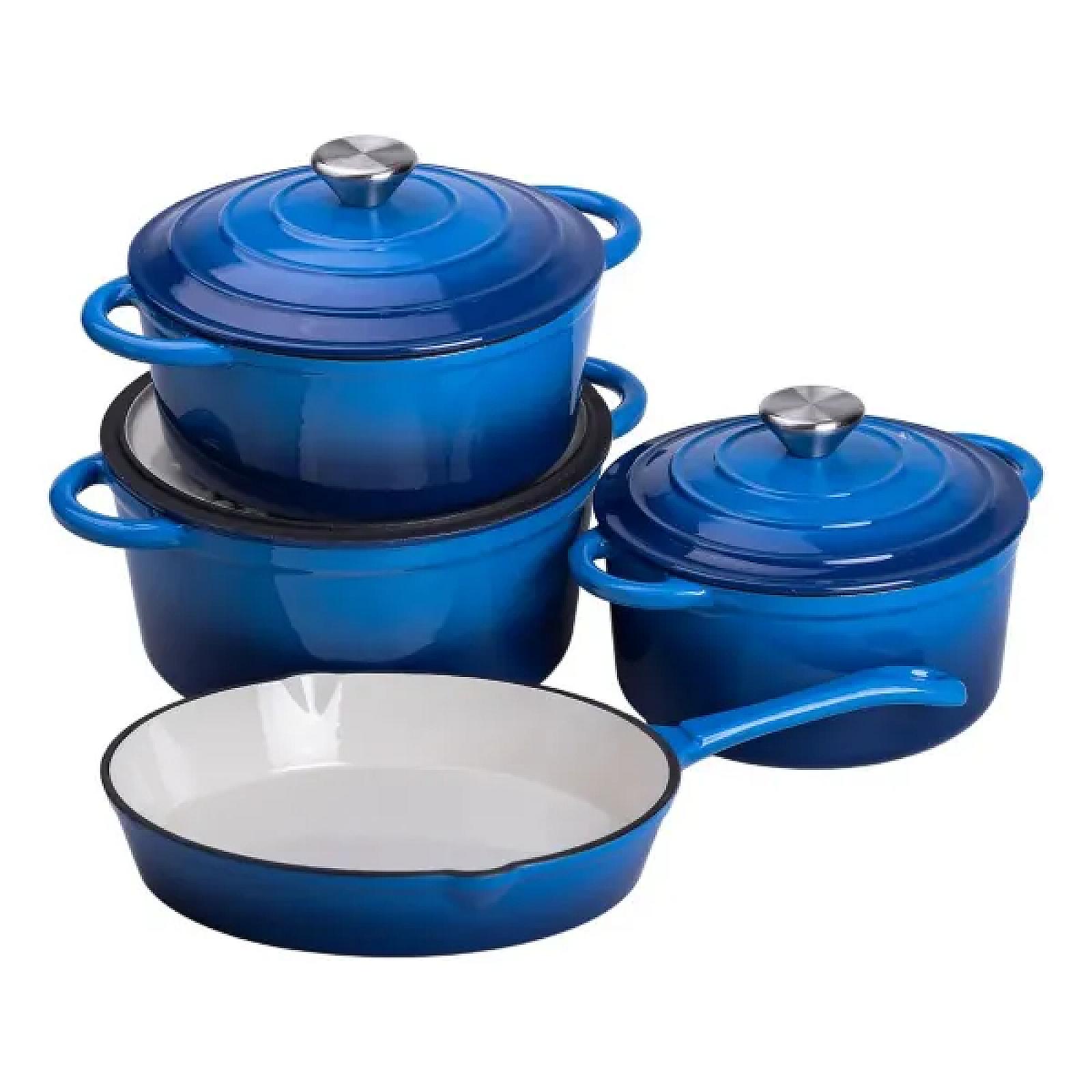 Набір посуду для приготування чавунний 2/3/4/1 л, синій