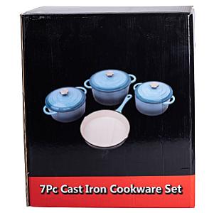 Набір посуду для приготування чавунний 2/3/4/1 л, синій