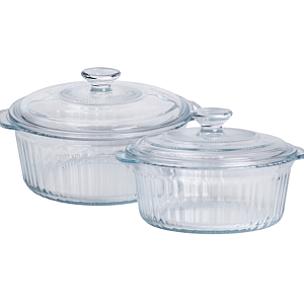 Набір каструль із боросилікатного скла 1,5/2,3 л