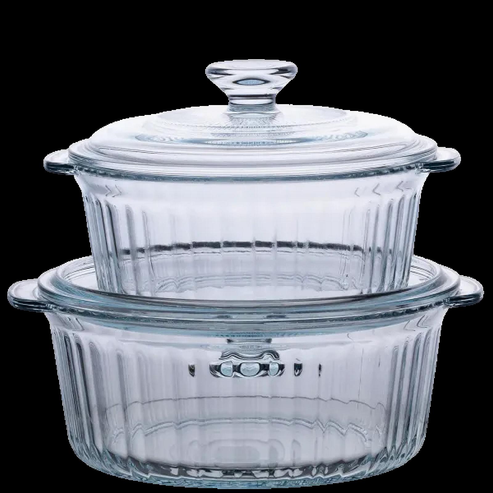 Набір каструль із боросилікатного скла 1,5/2,3 л