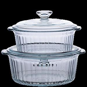 Набір каструль із боросилікатного скла 1,5/2,3 л