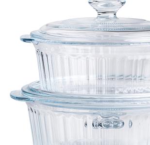 Набір каструль із боросилікатного скла 1,5/2,3 л