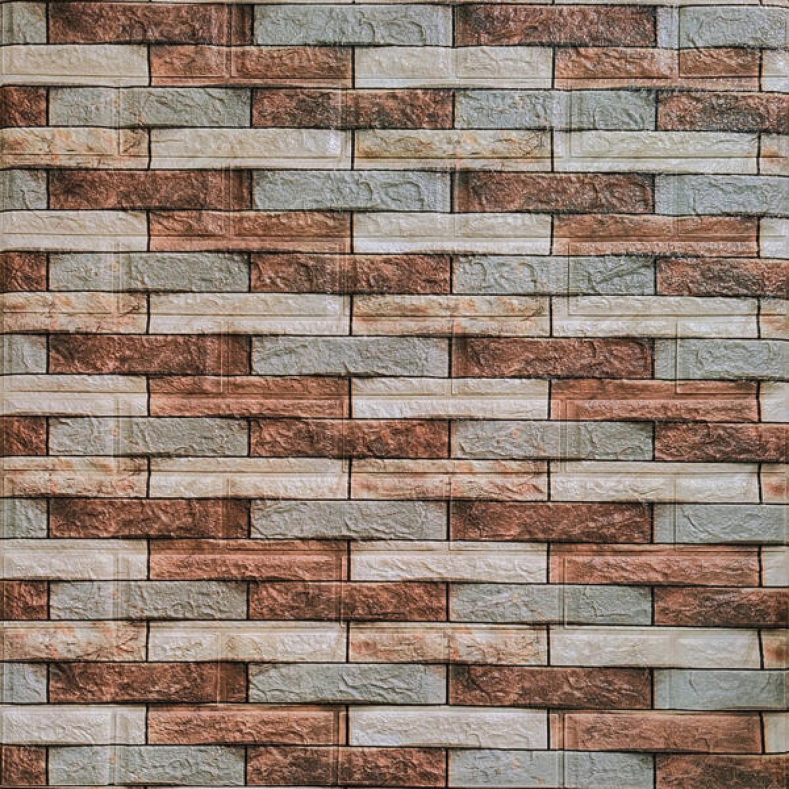 Декоративна 3D панель 700х770х3мм Коричнева цегла піщаник (340)