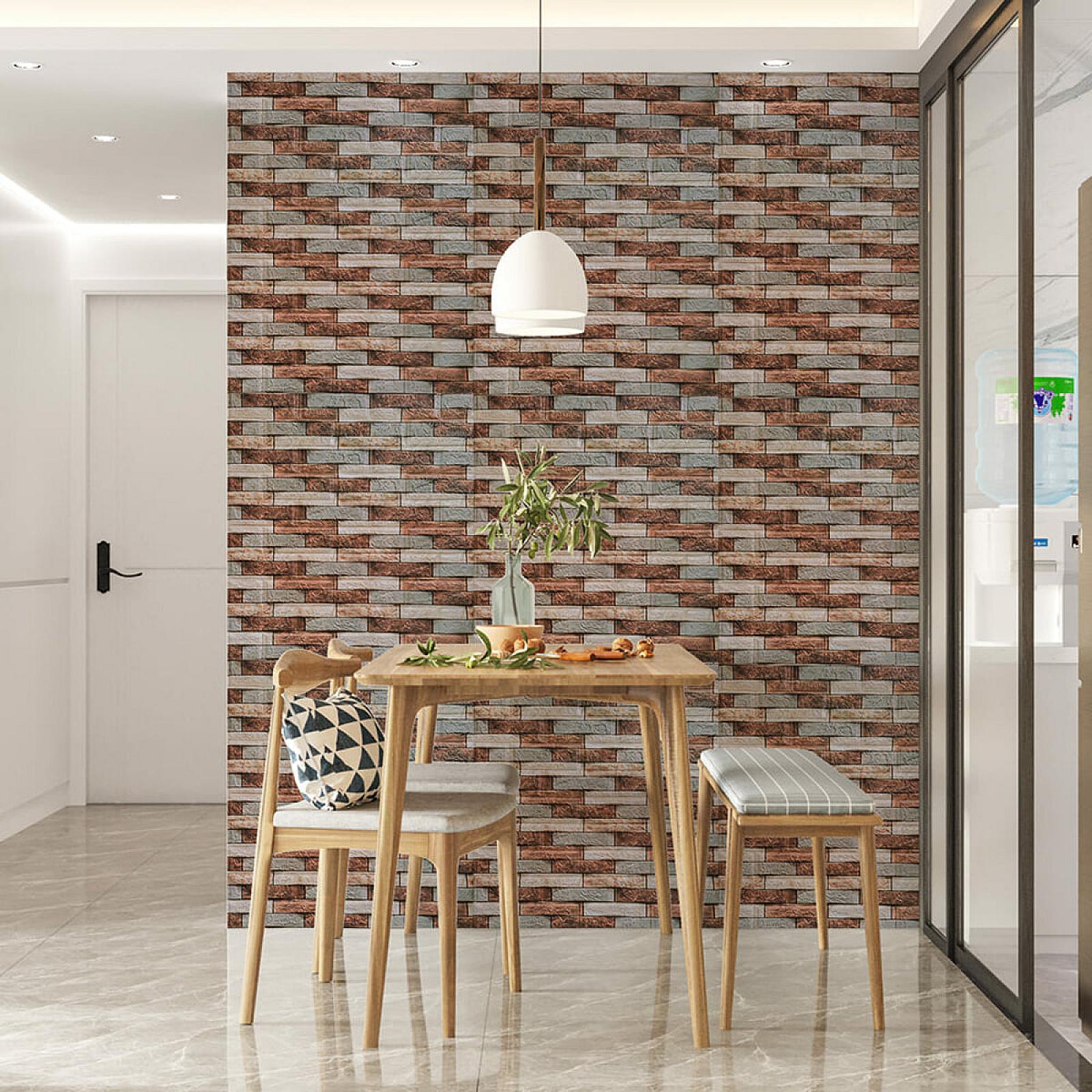 Декоративна 3D панель 700х770х3мм Коричнева цегла піщаник (340)