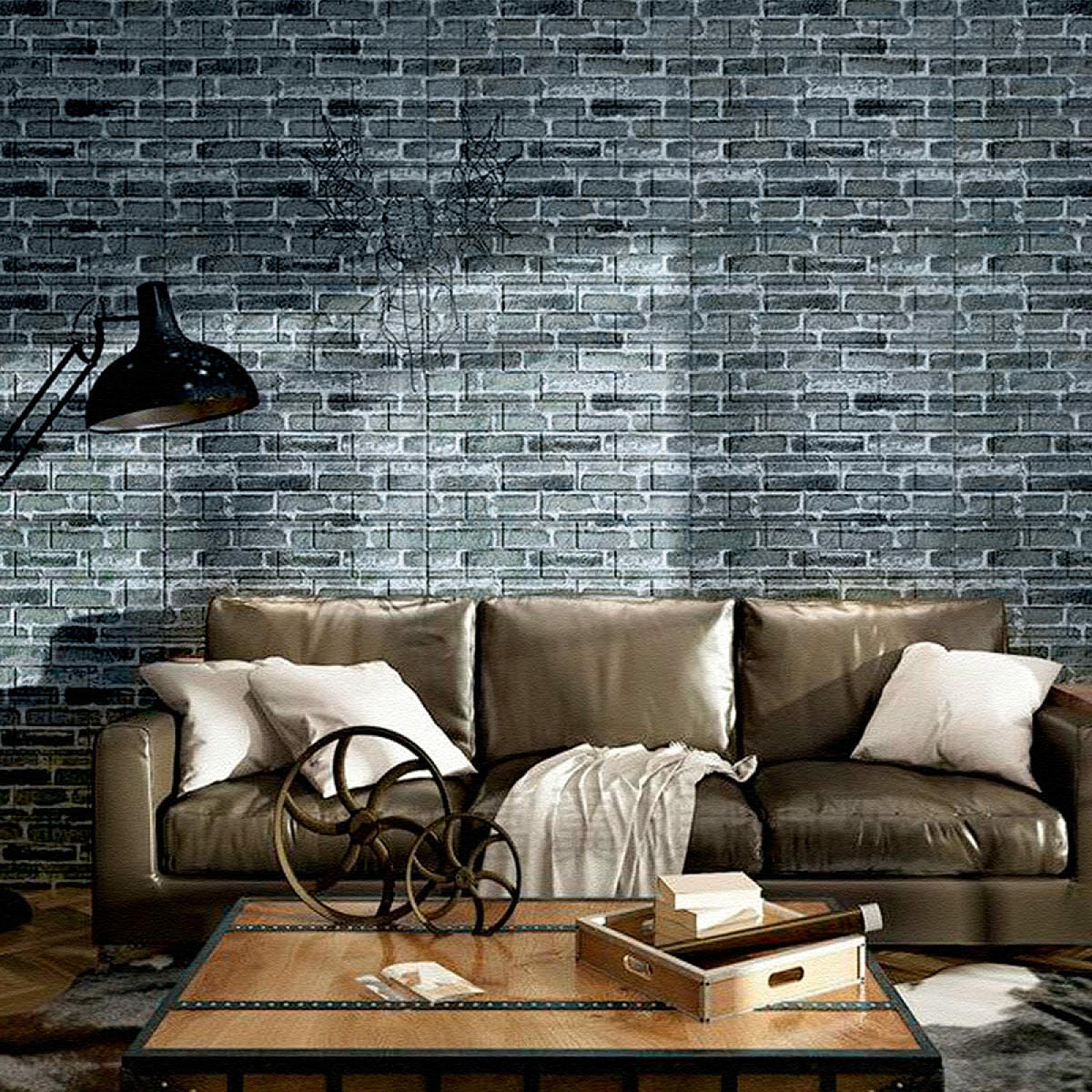 Декоративна 3D панель самоклейка 700х770х5мм Цегла сіра Катеринославська (042)