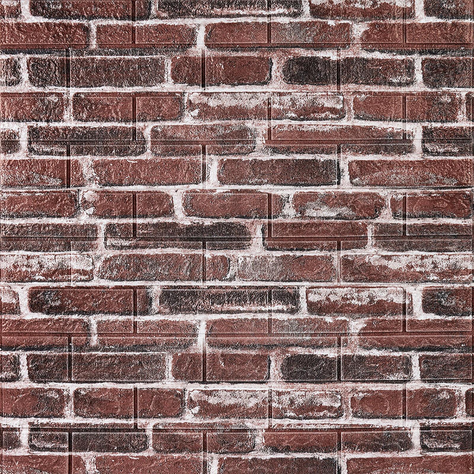 Декоративна 3D панель самоклейка 700х770х5мм Цегла червона Катеринославська (043)