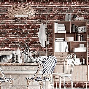 Декоративна 3D панель самоклейка 700х770х5мм Цегла червона Катеринославська (043)