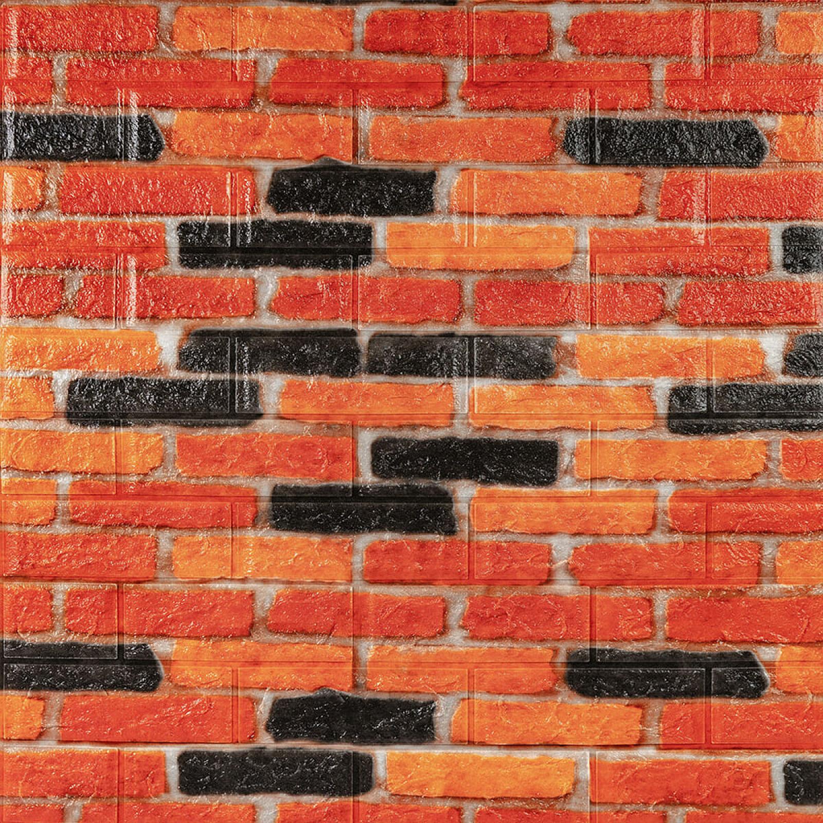 Самоклеюча декоративна 3D панель 700х770х5мм Бежево-коричнева Катеринославська матова цегла (047M)